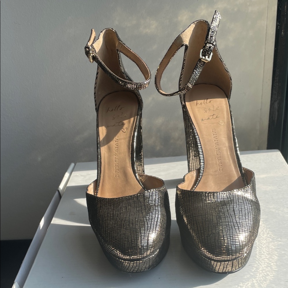 Banana Republic Metallic Platform Heels